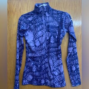 Nike Pro Two-Tone Purple Half-Zip Training Running Pullover Shirt Women’s Size S